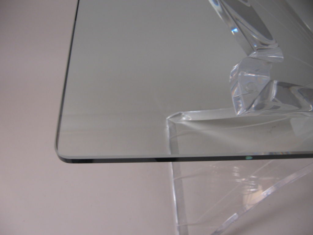 Lucite LUCITE AND GLASS CONSOLE / SOFA TABLE