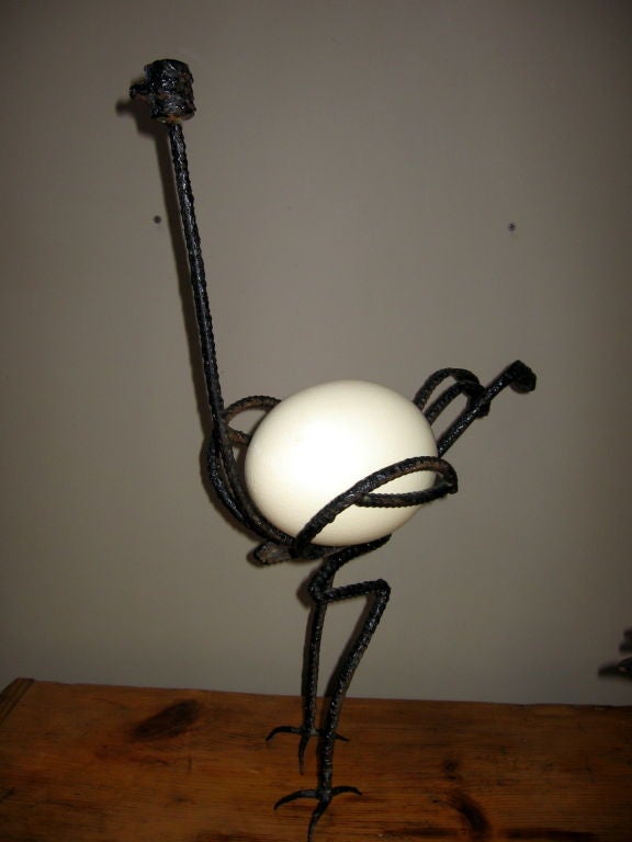 TWO GIACOMETTI  INSPIRED OSTRICHES