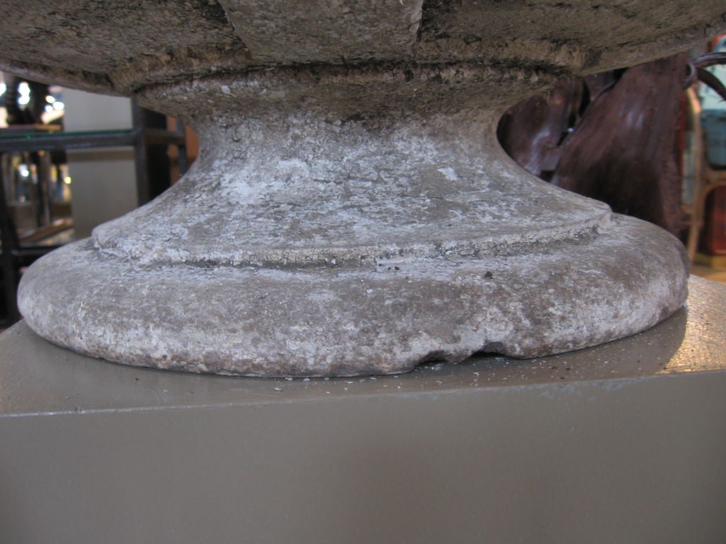 20th Century PAIR OF LARGE CONCRETE PLANTERS / URNS