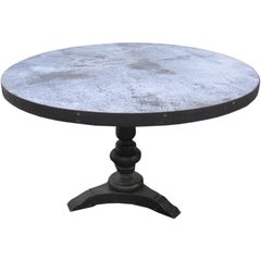ROUND INDUSTRIAL TABLE WITH ZINC TOP