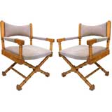 PAIR OF FAUX BAMBOO DIRECTOR CHAIRS