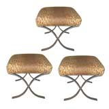 THREE LEOPARD STOOLS / BENCHES