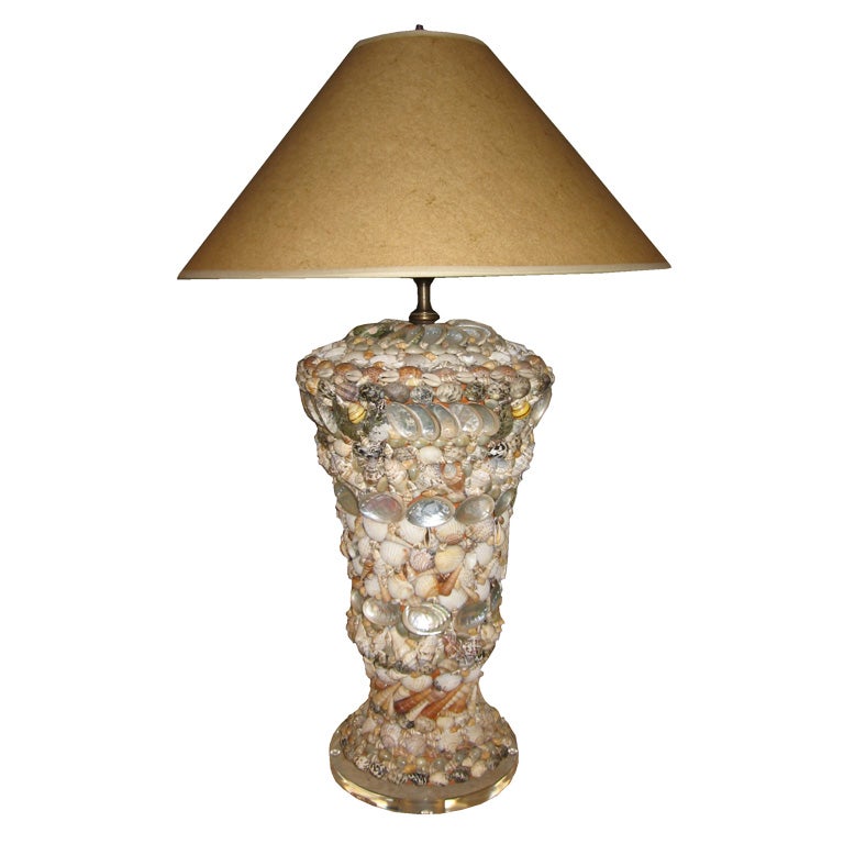 SHELL ENCRUSTED LAMP