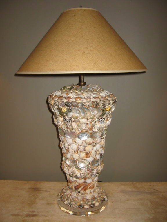 20th Century SHELL ENCRUSTED LAMP