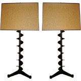 PAIR OF "INDUSTRIAL CHIC" IRON LAMPS