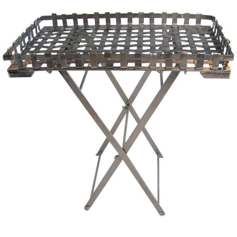 FOLDING METAL TRAY TABLE at 1stDibs