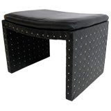 DRAMATIC BLACK LEATHER BENCH / STOOL DRAMATIC BLACK LEATHER BENCH / STOOL