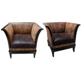 PAIR OF DECO STYLE CLUB CHAIRS