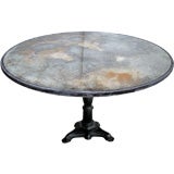 ROUND VARIEGATED MIRRORED TABLE