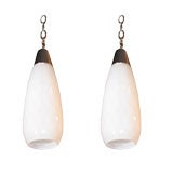 Pair of hanging glass pendants