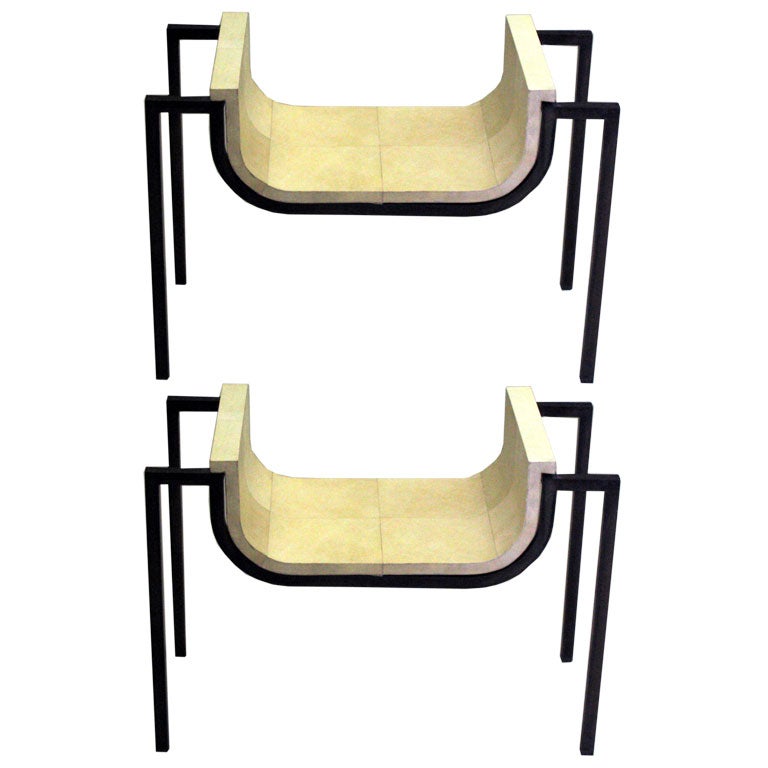 Pair of Stools / Benches Attributed to Marc DuPlantier