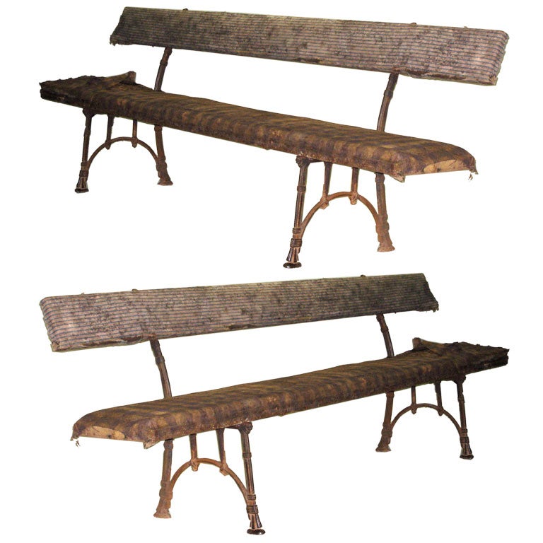 Two Large French 19th Century Napoleon III Garden Benches / Settees In Good Condition In New York, NY