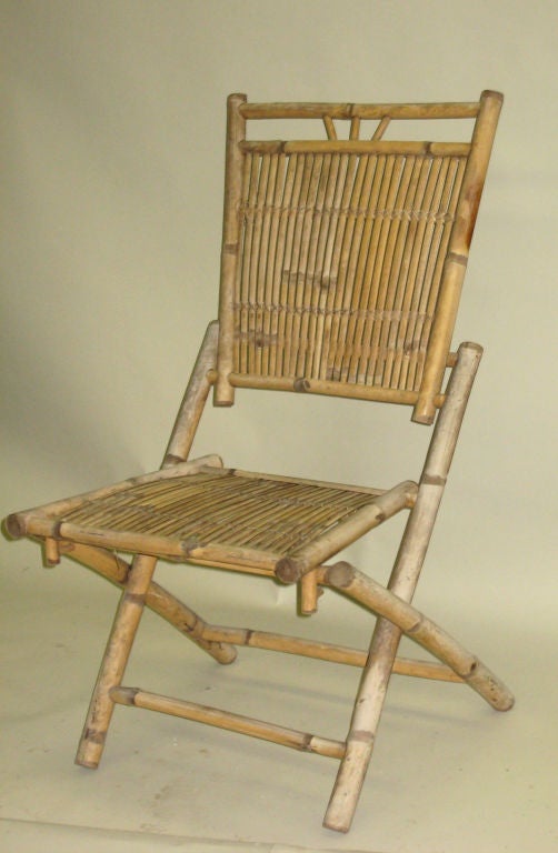 Mid-20th Century Pair of French 30's Bamboo and Rattan Chairs For Sale