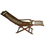 Vintage French Colonial Deck Chair or Chaise Longue