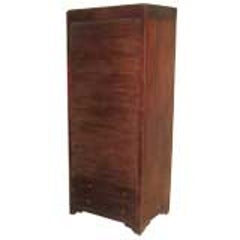 French Colonial 1930 Roll Top Cabinet 11