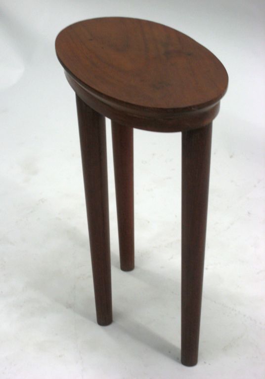 Rosewood Pair of French Colonial Solid Teak Side Tables / Consoles / Nightstands, 1930 For Sale