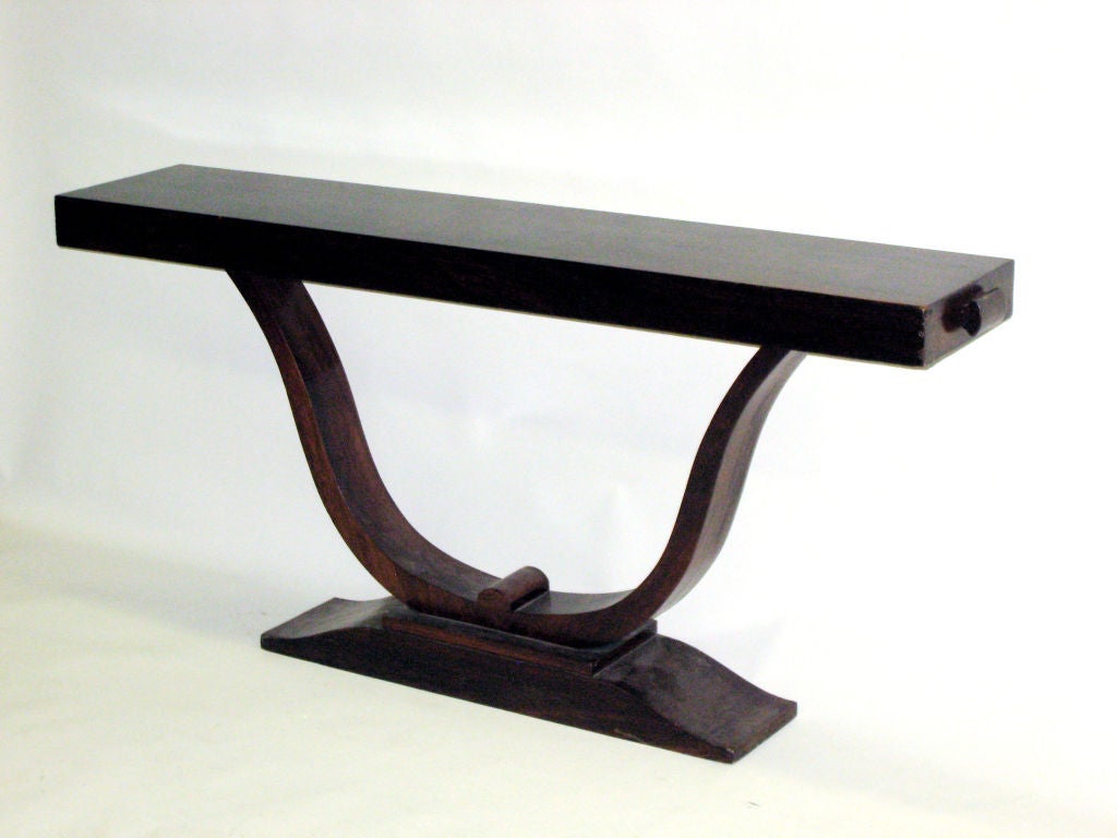 Mid-20th Century Two French Art Deco Macassar Ebony Style Sofa Tables / Consoles For Sale