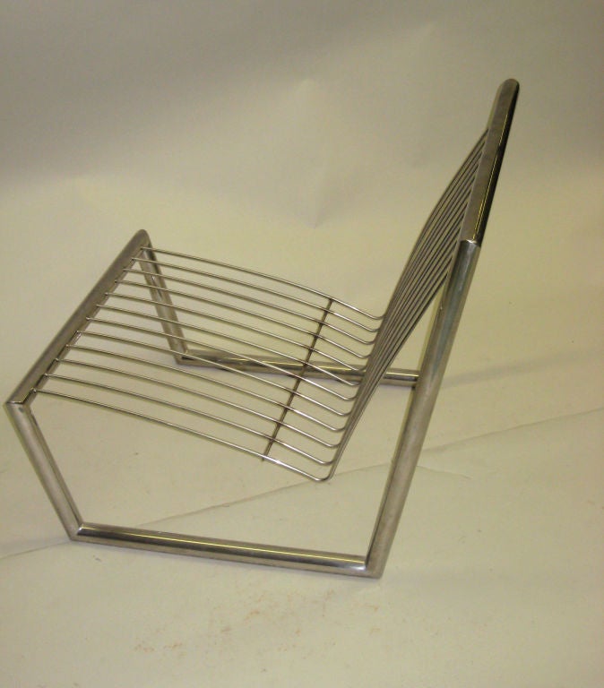 French Nickeled Steel Lounge Chair 3