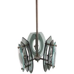 Italian Mid-Century Modern Glass Pendant Attributed to Fontana Arte 11