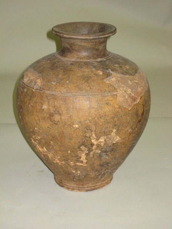 Cambodian Two Antique Khmer Pottery Vases