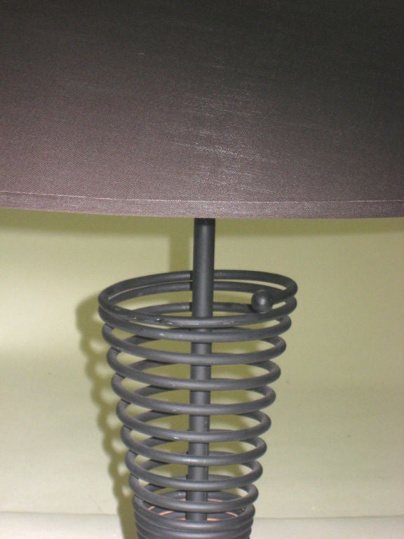 Mid-20th Century Pair of Coil Form Table Lamps