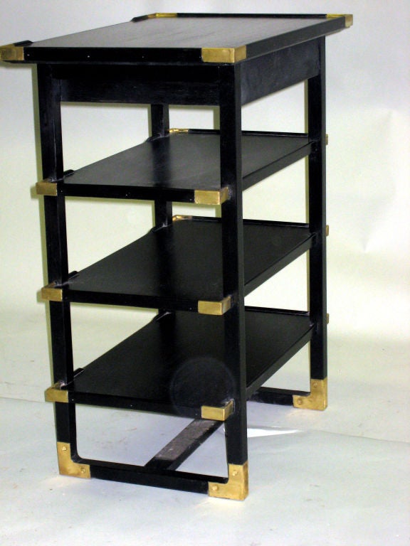 French Pair of Ebonized End Tables For Sale