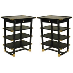 Pair of Ebonized End Tables