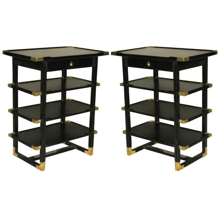 Pair of Ebonized End Tables For Sale at 1stDibs