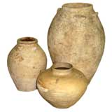 3 Antique Khmer Pottery Vases
