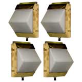 Four Swedish Marine Wall Sconces in Brass 12