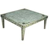 Large Silver Leaf ‘Verre Églomisé' Cocktail Table by Jansen 7