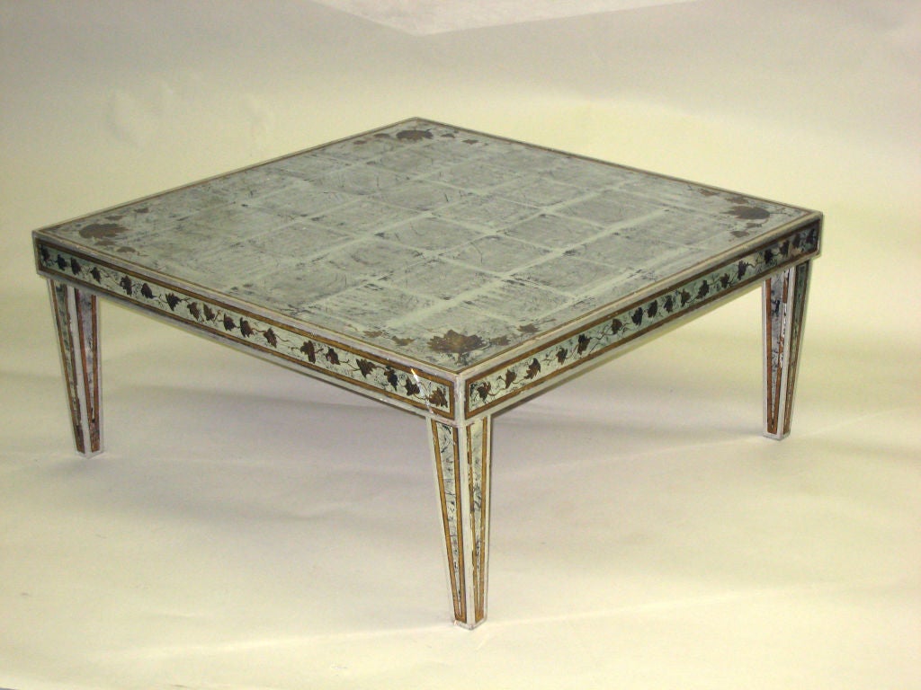 silver leaf coffee table