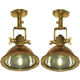 Pair of Marine Ceiling Fixtures / Wall Sconces