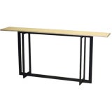 Custom, Large French Mid-Century Bronzed Iron & Stone Console, Jacques Quinet