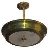 French Mid-Century Modern Brass Pendant / Fixture