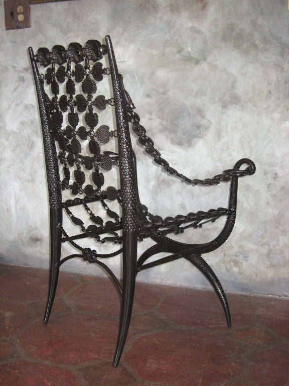 Pareja de sillas de salón francesas modernas neoclásicas de bronce, estilo Armand Albert Rateau Hecho a mano en venta
