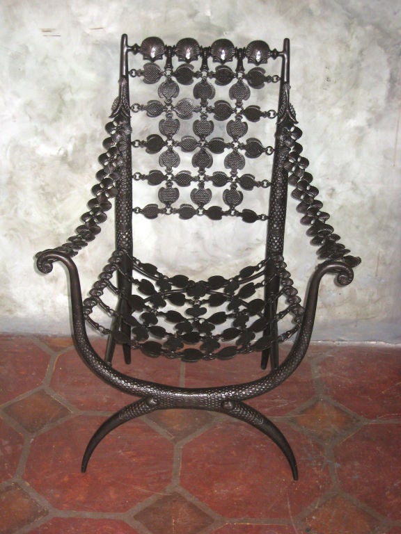 Art déco Paire de chaises longues néoclassiques en bronze de style français moderne et néoclassique, Armand Albert Rateau en vente