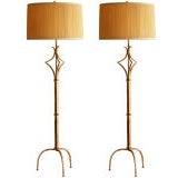 Pair of Gilt Iron Floor Lamps