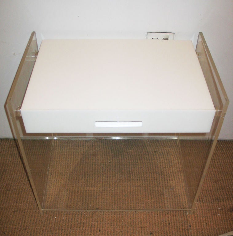 Pair of Italian Lucite End Tables Attributed to Kartell 1