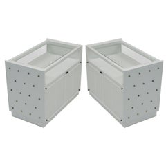 Pair of Studded End Tables / Nightstands in the Style of Tommi Parzinger