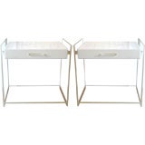 Pair of Italian Lucite End Tables Attributed to Kartell