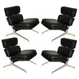 4 Italian Modernist Leather Chairs by Forma Nova