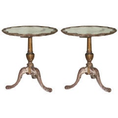 Exquisite Pair of French Mirrored End Tables by Maison Jansen