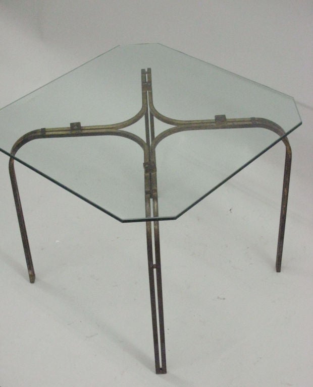 Mid-Century Modern Pair of French Brass Side Tables Attributed to Marc Duplantier For Sale