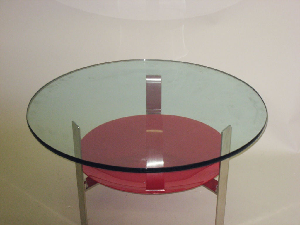 20th Century Italian Mid-Century Modern Double Level Cocktail Table in Style of Fontana Arte