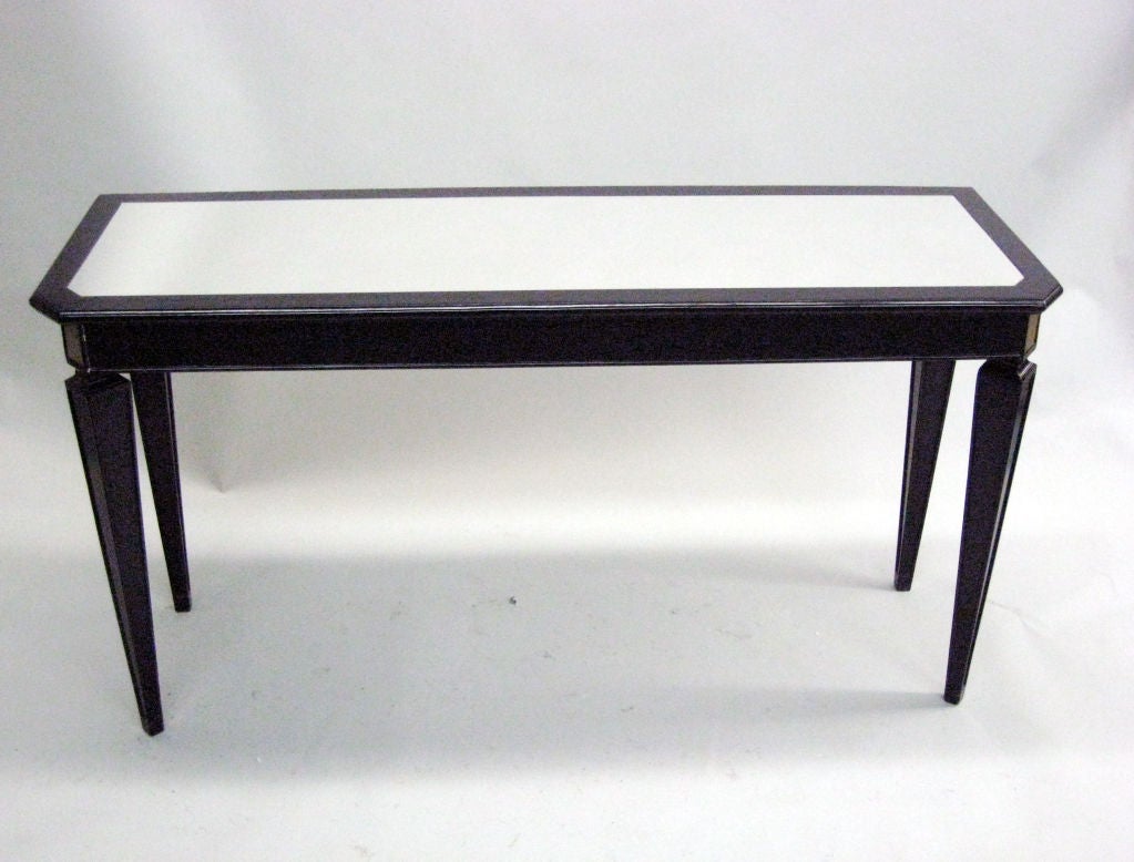 Black Lacquer Console by Maison Jansen