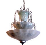 Beaded Murano Glass Chandelier in Waterfall Pattern