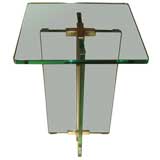 Vintage Fontana Arte Glass and Brass Occassional Table