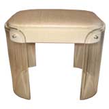 Vintage Lucite Bench with Silk Upholstery