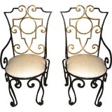 Vintage Spectacular set of 6 French Gilded Iron Chairs From Liz Taylor
